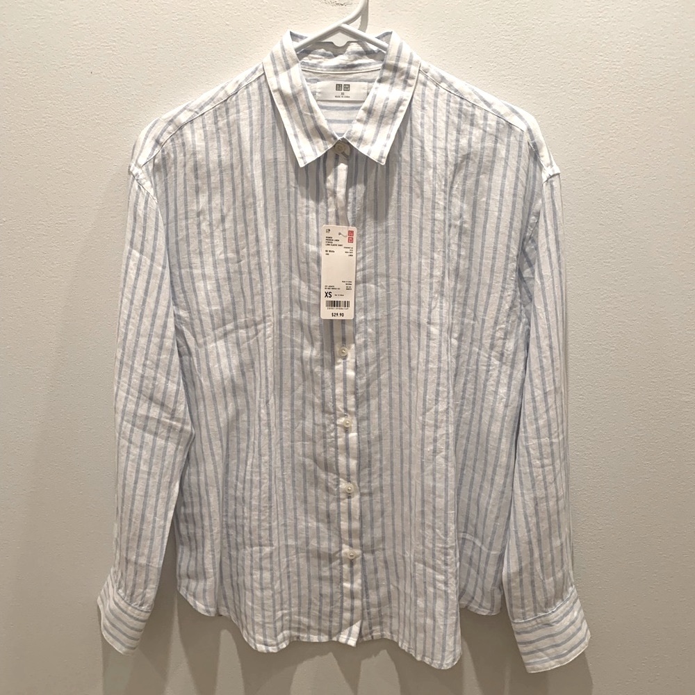 BRAND NEW Uniqlo premium linen long sleeve shirt